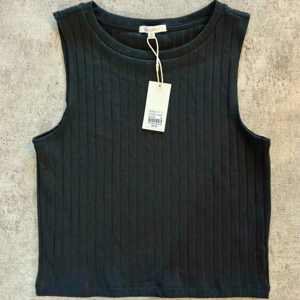 Z Supply Black Ribbed Tank Top